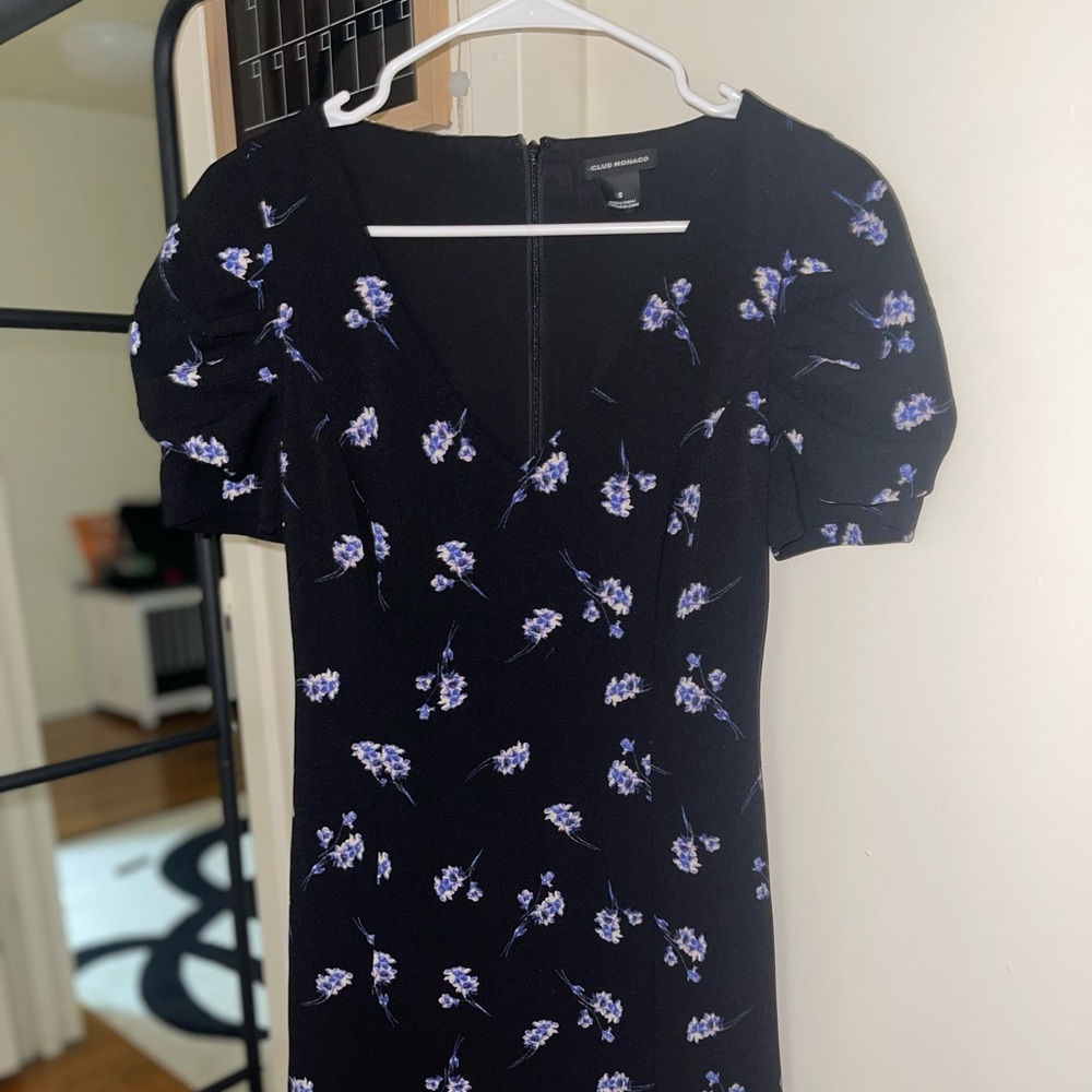 Club Monaco Lenoria Floral Puff Sleeve Dress